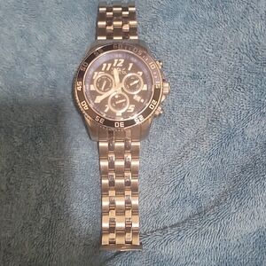 Invicta Silver and Black Chronograph Watch